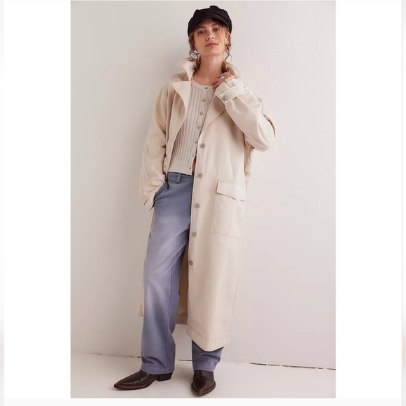 Free People Jackets & Blazers - NWOT Free People Perry Military Duster in French Oak LARGE